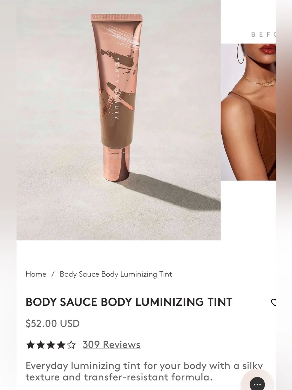 2 Fenty Beauty Shimmering Bronze Body Sauce